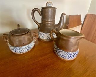 1970's french Quimper pottery set