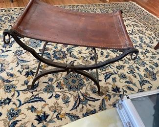 Leather wrought iron seat