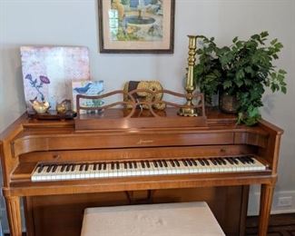 VINTAGE PIANO & BENCH .....  R. ATKINSON FOX PRINT
