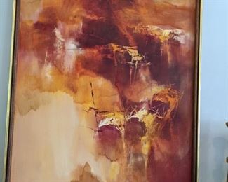 ARTIST SIGNED ABSTRACT PAINTING ON CANVAS