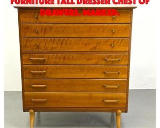 Lot 3 RENZO RUTILI for JOHNSON Furniture Tall Dresser Chest of Drawers. Marked.