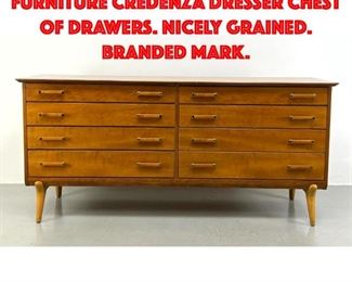 Lot 2 RENZO RUTILI for JOHNSON Furniture Credenza Dresser Chest of Drawers. Nicely grained. Branded Mark.