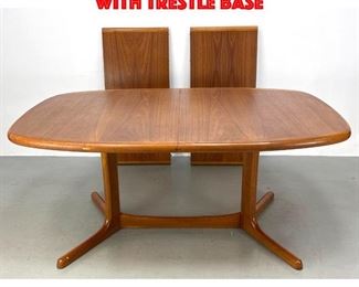 Lot 37 Dyrlund teak dining table with trestle base