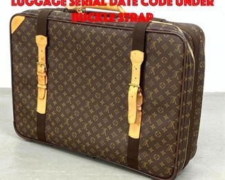 Lot 39 Vintage Louis Vuitton Luggage Serial date code under buckle strap