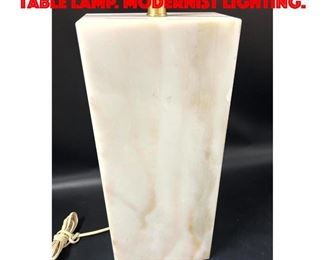 Lot 60 NESSEN White Marble Column Table Lamp. Modernist Lighting.