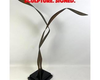 Lot 62 Hivo Van Teal Bras Sculpture. Signed.
