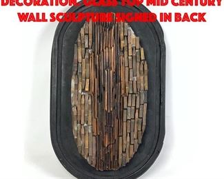 Lot 76 Faux Stone Paint Decoration. Glass top Mid Century Wall Sculpture Signed in Back