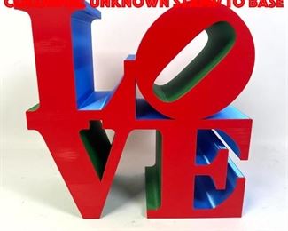 Lot 89 After Robert Indiana LOVE Colorful. Unknown stamp to base