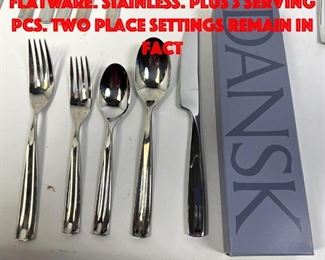 Lot 105 Service for 8 TAPIO DANSK flatware. STAINLESS. plus 3 serving pcs. Two Place settings remain in fact