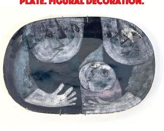 Lot 106 Claire Lambert Ceramic Plate. Figural decoration.