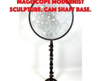 Lot 108 Industrial Glass Panel Magiscope Modernist Sculpture. Cam Shaft Base.