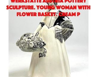 Lot 110 Michael Powolny Wiener Werkstatte Austria Pottery Sculpture. Young Woman with Flower Basket. Cream p