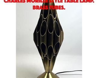 Lot 111 Contemporary Maison Charles Morille Style table lamp. Brass Tubes.