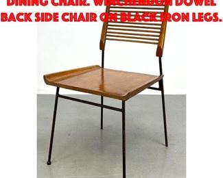 Lot 117 PAUL MCCOBB Dowel Back Dining Chair. Winchendon Dowel Back Side Chair on Black Iron Legs.