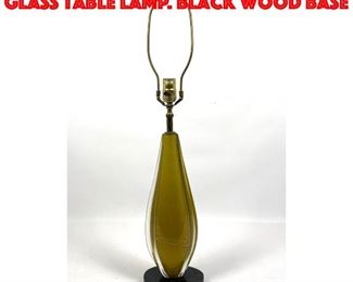 Lot 120 Italian Murano Cased Art Glass Table Lamp. Black wood base