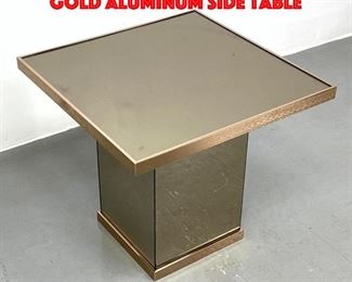 Lot 136 1970s Mirror and Brushed Gold Aluminum Side Table