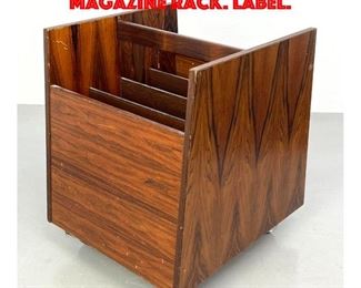 Lot 154 Bruksbo Norway Rosewood magazine rack. Label.