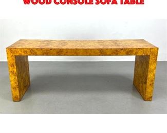Lot 160 Milo Baughman Style Burl Wood Console Sofa Table