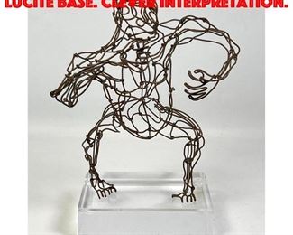Lot 161 Wire Gorilla sculpture on Lucite base. Clever interpretation.