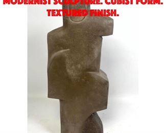 Lot 165 Large Resin Composition Modernist Sculpture. Cubist form. Textured Finish.