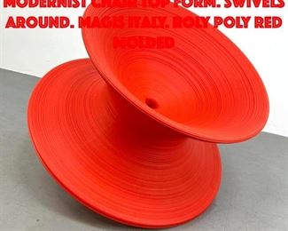 Lot 166 THOMAS HEATHERWICK Spun Modernist Chair Top Form. Swivels around. MAGIS Italy. Roly Poly Red Molded