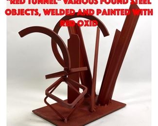 Lot 180 Joseph Seltzer Sculpture. Red Tunnel Various found steel objects, welded and painted with Red Oxid