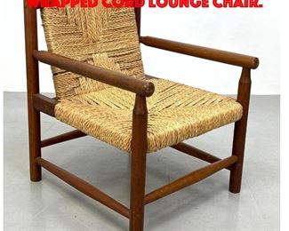 Lot 188 Charlotte Perriand style Wrapped Cord Lounge Chair.