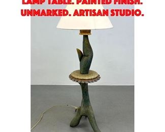 Lot 215 Wendell Castle Style Floor Lamp Table. Painted Finish. Unmarked. Artisan Studio.