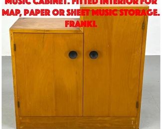 Lot 238 Modernist Double Sheet Music Cabinet. Fitted interior for map, paper or sheet music storage. Frankl