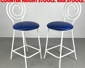 Lot 291 Pair of New Age Style Counter Height Stools. Bar Stools.