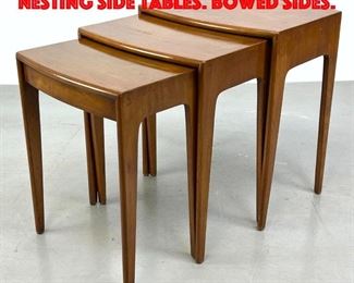 Lot 300 3pc American Modern Nesting Side Tables. Bowed Sides.