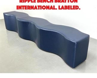 Lot 308 LAURINDA SPEAR Blue vinyl RIPPLE bench Brayton international. Labeled.