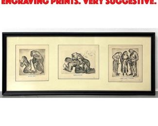 Lot 315 Risque Triptych of Engraving Prints. Very suggestive.