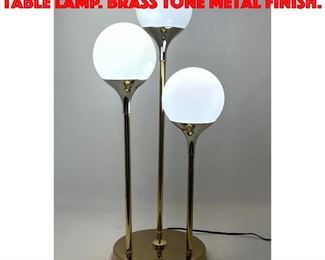 Lot 317 Modernist Three Ball Shade Table Lamp. Brass Tone Metal Finish.