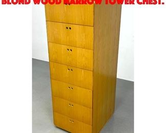 Lot 324 Dirk Jan de Vries high chest. Blond Wood Narrow Tower Chest.