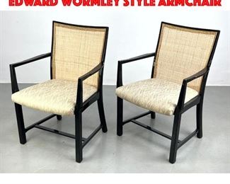 Lot 325 Pair of Black Lacquered Edward Wormley Style Armchair