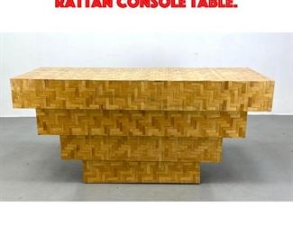 Lot 326 Miami modern woven rattan console table.