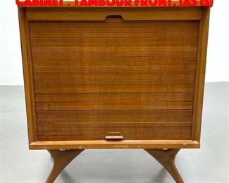 Lot 329 Vladimir Kagan attributed Cabinet . Tambour front. as is
