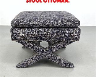 Lot 332 Fully Upholstered x Base Stool Ottoman.