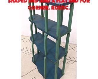 Lot 341 Vintage Painted Shelf with Shaped End and a Flat End for Corner. Rustic.