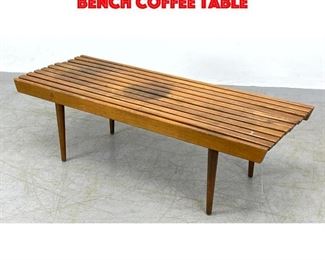 Lot 343 Mid century modern slat bench coffee table
