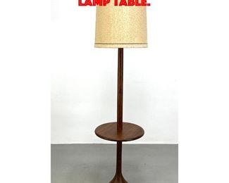 Lot 347 Danish Modern Teak Floor Lamp Table.