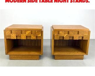 Lot 368 Pair LANE Mid Century Modern Side Table Night Stands.