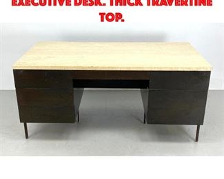 Lot 385 Large HARVEY PROBBER Executive Desk. Thick Travertine Top.