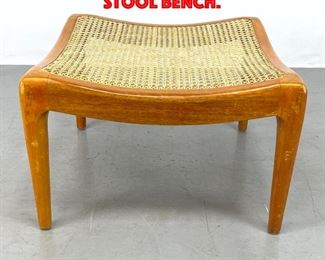 Lot 400 Woven Caned Concave Stool Bench.