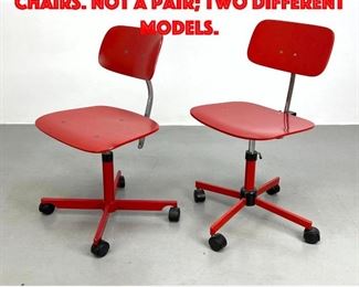 Lot 438 Pair Jorgen Rasmussen Kevi chairs. Not a pair two different models.