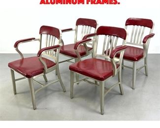 Lot 450 Set 4 EMECO Arm Chairs. Aluminum frames.