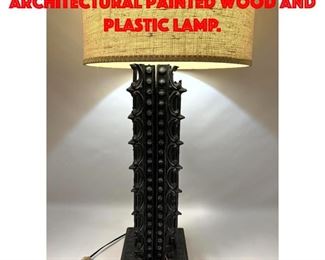 Lot 471 Gothic inspired Architectural Painted Wood and Plastic Lamp.