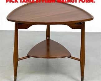 Lot 486 John Widdicomb guitar pick table Stylish Walnut Form.