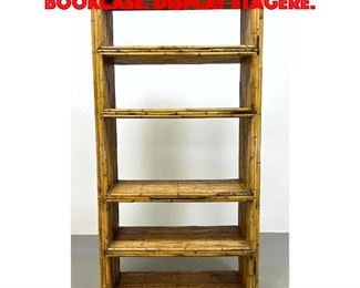 Lot 491 Tall Pencil Reed Shelf Unit. Bookcase. Display Etagere.